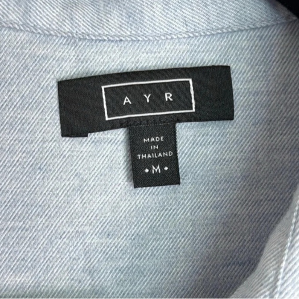 AYR Light Sky Blue Button Down Shirt Size Medium - Picture 2 of 7